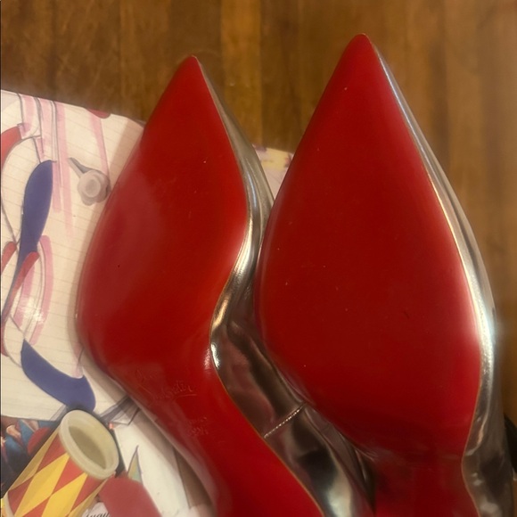 LIKE NEW Christian Louboutin Pensee 20th Anniversary 120 Silver Metallic Pumps - Picture 16 of 16